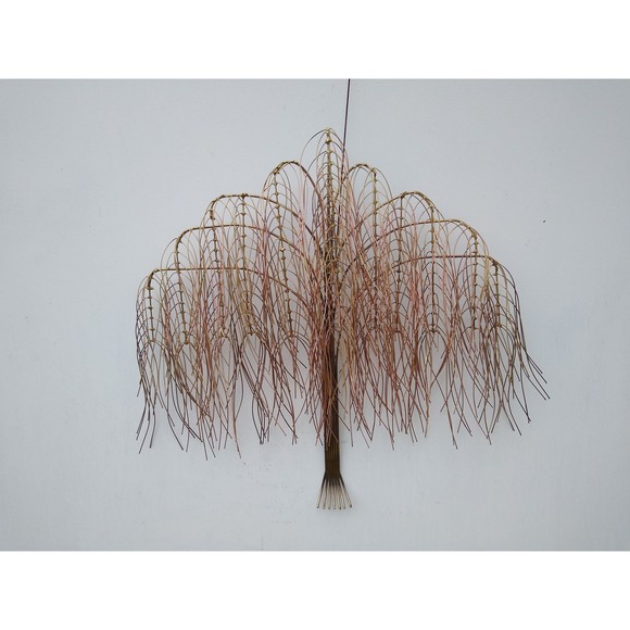 Copper and Brass Willow Tree  Metal Wall Hanging Art Decor Sculpture - Picture 9 of 10
